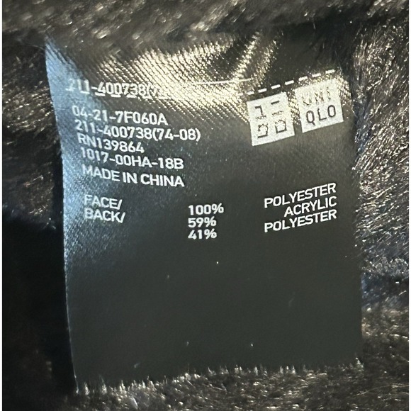 UNIQLO Jacket Black Faux Fur Women Size S - Picture 12 of 13